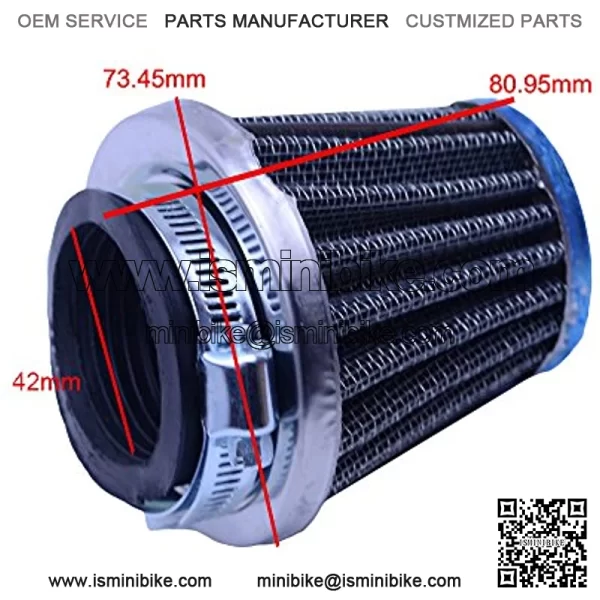 42/43/44mm Air Filter Intake Cleaner for GY6 ATV 50 110 125 150cc Yamaha DT125 175 MX175 Big Wheel 200 DT100 RT100 180 TTR125 125E 125L 125 LE Suzuki RM85L 85 80 65 Go Kart Scooter Moped - Image 4