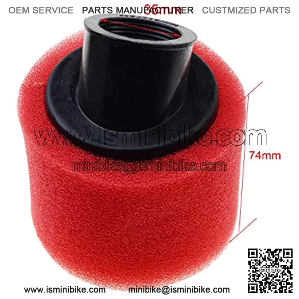 Air Filter 35mm Bent Foam Cleaner for 4 Stroke 50cc 70cc 90cc 110cc 125cc ATV Quad Go Kart Dirt Bike Red - Image 2