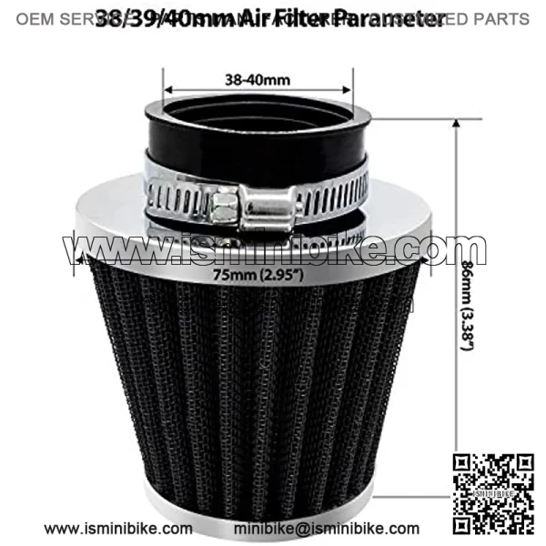 AR2-F01 Filtro de filtro de aire de 38/39/40 mm Reemplazo de scooter chino GY6 50cc QMB139 49cc 50cc 70cc 90cc 200cc SDG SSR Pit Dirt Bike Kart ATV Cuatrimoto Quad Ciclomotor Moto - Image 2