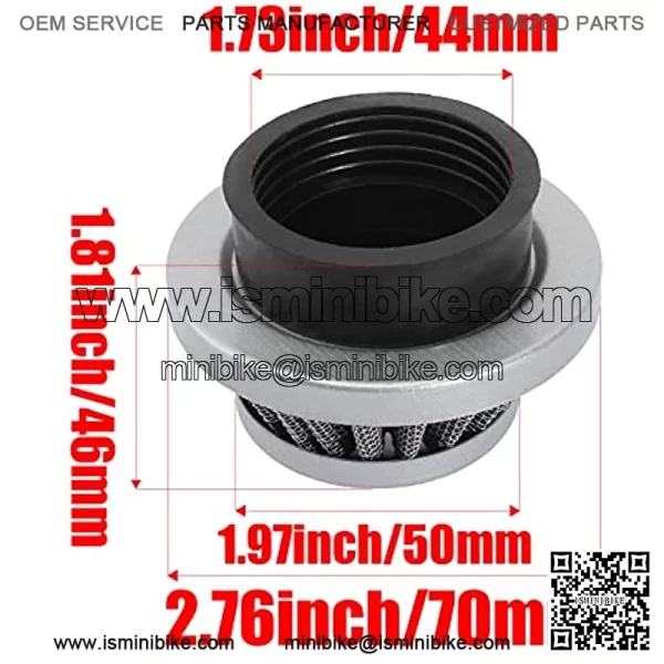Filtro de aire para carburador compatible con motor de 43 cc ?C 47 cc 49 cc 2 tiempos Mini Moto ATV Quad Go Kart ciclomotor Chopper cortador Minimoto X1 X2 X6 X8 Pocket Dirt Rocket Super Bike Scooter M - Image 3