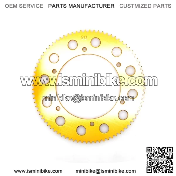 80T #219 Gold Aluminum Sprocket - Image 3