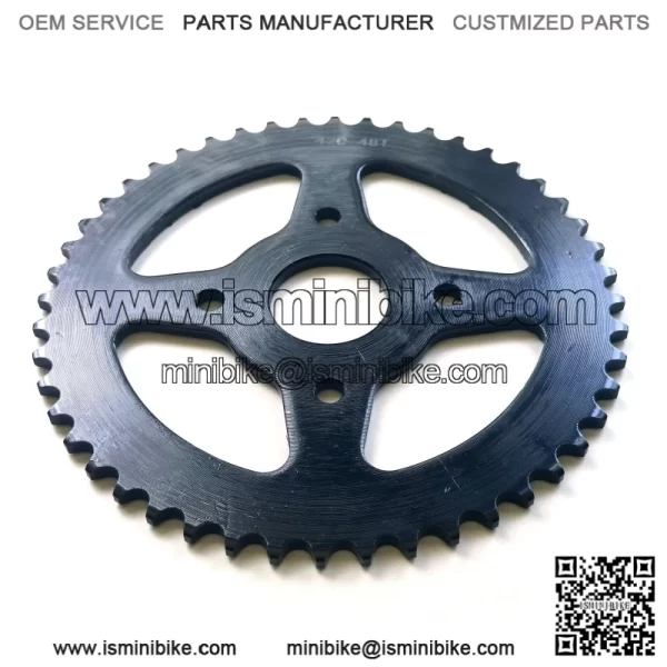 48T 40mm #420 4 holes (black four sides hollow) sprocket - Image 2