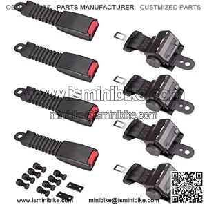4PCS Universal Retractable Front Rear Golf Cart Seat Belt Kit for EZGO, Yamaha, Club Car