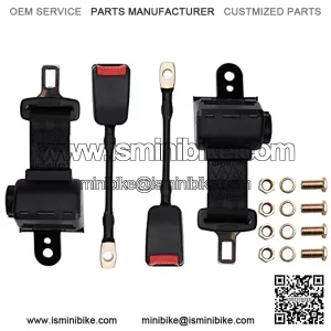 Retractable Golf Cart Seat Belts Kit for EZGO, Yamaha, Club Car, Go Kart, UTV, Buggies and Bus - Set of 2 - Keep Inside The cart!