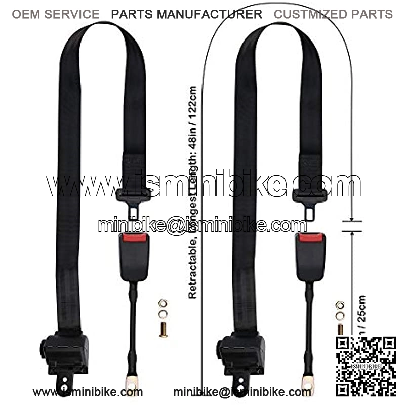 Retractable Golf Cart Seat Belts Kit for EZGO, Yamaha, Club Car, Go Kart, UTV, Buggies and Bus - Set of 2 - Keep Inside The cart! - Image 2