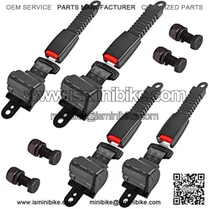 Golf Cart Seat Belts Kit Universal Retractable Golf Cart Belt Kit Front Rear for EZGO, Yamaha, Club Car, Go Kart, UTV-Set of 4