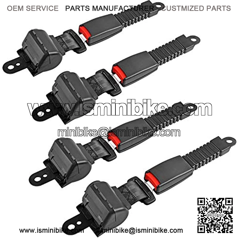 Golf Cart Seat Belts Kit Universal Retractable Golf Cart Belt Kit Front Rear for EZGO, Yamaha, Club Car, Go Kart, UTV-Set of 4 - Image 2