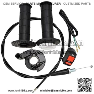 7/8" 22mm Twist Throttle Accelerator Handle Grips and Cable Set With Kill On Off Switch for 50cc 110cc 150cc 250cc Mini Bike Atv Quad Pit Bike Dirtbike