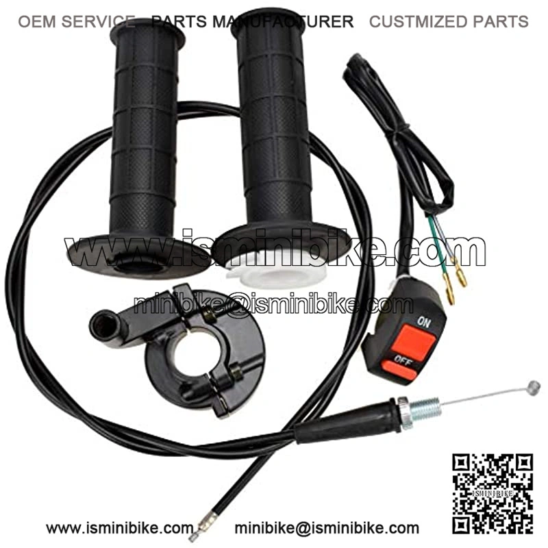 7/8" 22mm Twist Throttle Accelerator Handle Grips and Cable Set With Kill On Off Switch for 50cc 110cc 150cc 250cc Mini Bike Atv Quad Pit Bike Dirtbike