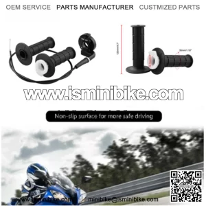 7/8" Twist Throttle Handlebars Twist with Cable For ATV Quad Pit Dirt Bike 50cc