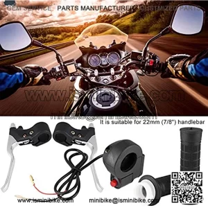 Handle Grips, Kill on/Off Switch Throttle Brake Levers Kit for Pocket Bike Mini Motorcycle ABS and Aluminum Alloy Material
