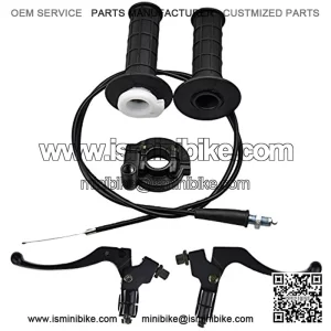 7/8" Twist Throttle Accelerator Handle Grips and Cable Set + Left Right Clutch Brake Handle Levers Perch For XR80 XR100 CRF70 CRF80 CRF100 Pit Dirt Motor Bike Mini Bike 196cc 5.5hp 6.5hp