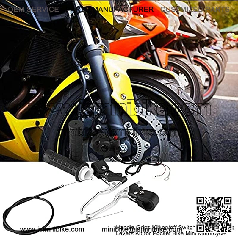 Throttle Brake Levers for Pocket Bike Mini Motorcycle ABS + Aluminum Handle Grips Kill on/Off Switch - Image 4