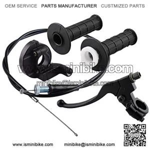 Throttle Hanlde Grips with Cable and Left Brake Clutch Lever Perch for Most Motorcycles and Bicycles