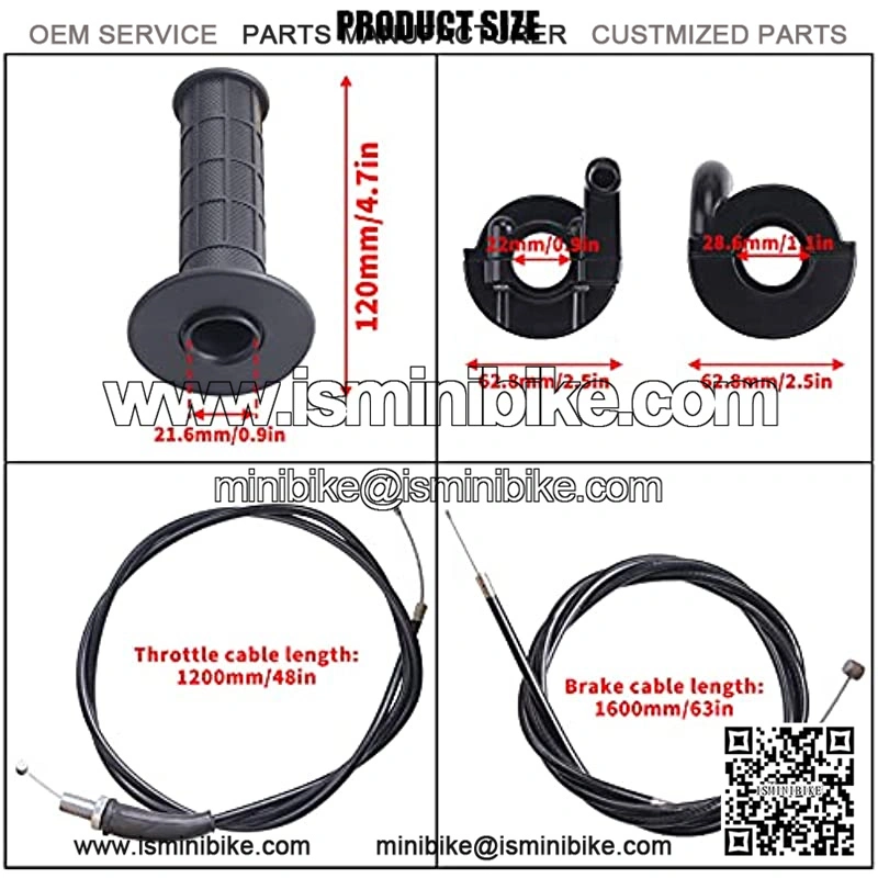Throttle Handle+Right Brake Lever Handle Throttle Cable Compatible with Mb165 Mb200 - Image 3