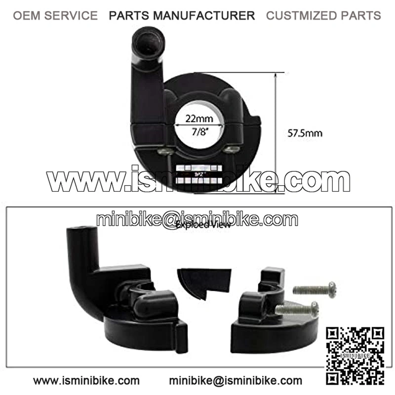 Handlebar Grip Throttle Cable Clamp for Coleman CT200U Trail 200 Mini 196cc Bike - Image 2