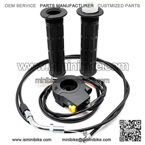 Mini Dirt Bike Twist Throttle Accelerator Handle Grips and 50" Cable Assembly with Kill Switch