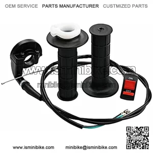 Twist Throttle Accelerator Handle Grips and Cable 50" Set With ON/OFF Switch Button