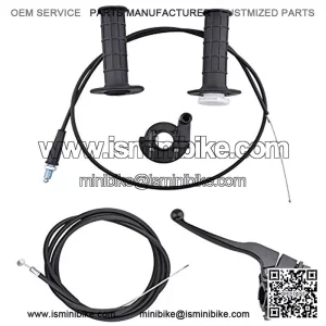 Left Brake Clutch Lever Bike Brake Cable 7/8" Throttle Grips w/Cable For Mini Bike 196cc 5.5hp 6.5hp