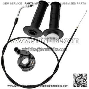 7/8" Twist Throttle Accelerator Handle Grips and Bent Cable Set for 50cc 110cc 125cc 150cc 250cc SSR 125 Dirt Pocket Rocket Bike Quad ATV Pit Pro Trail Lawn Mower Motor Mini Bike Part