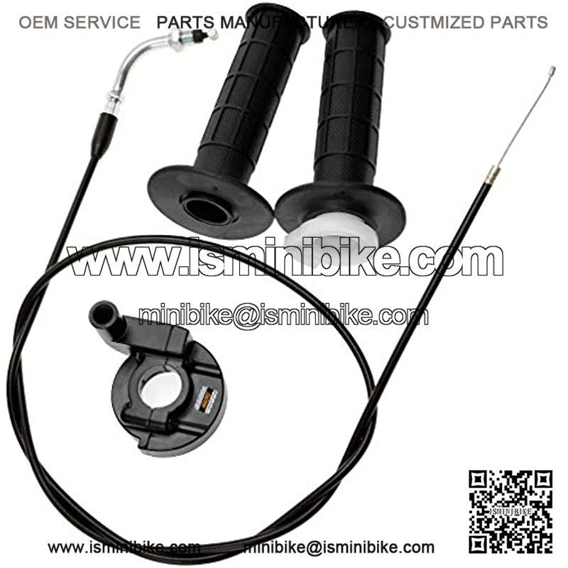 7/8" Twist Throttle Accelerator Handle Grips and Bent Cable Set for 50cc 110cc 125cc 150cc 250cc SSR 125 Dirt Pocket Rocket Bike Quad ATV Pit Pro Trail Lawn Mower Motor Mini Bike Part