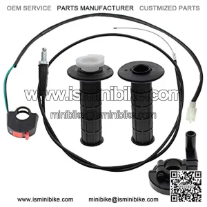 7/8" Twist Throttle Accelerator Handle Grips Cable Set Mini Bike ATV Quad 22mm