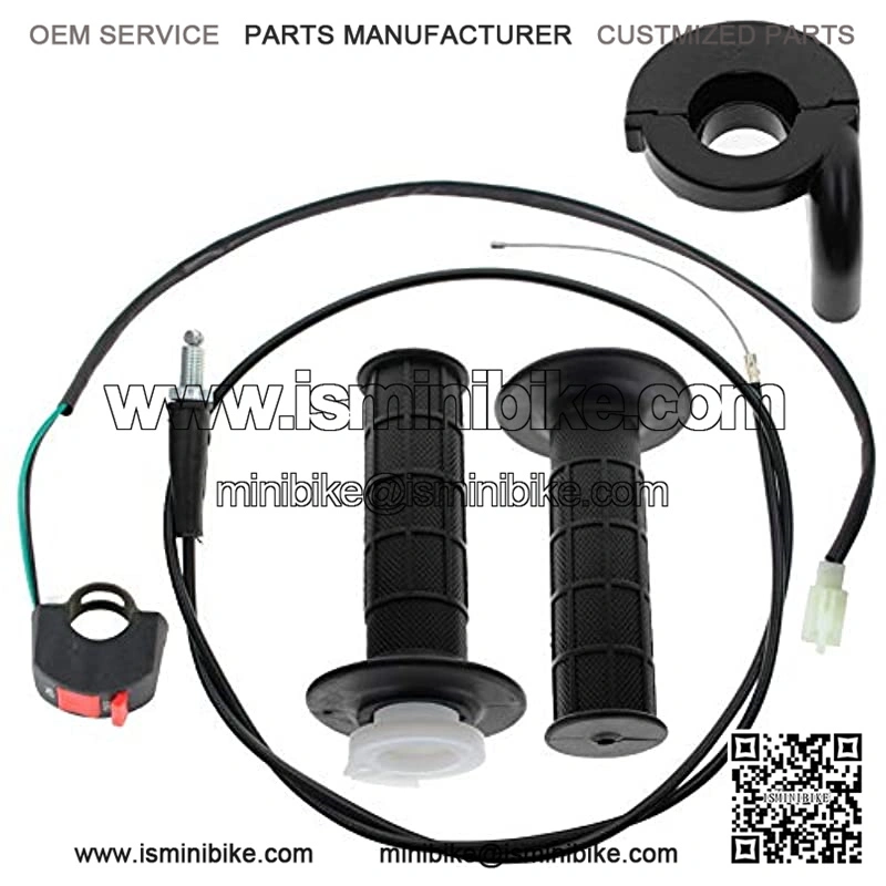 7/8" Twist Throttle Accelerator Handle Grips Cable Set Mini Bike ATV Quad 22mm - Image 3