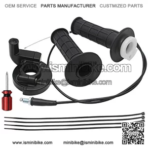 7/8'' Twist Throttle Accelerator Handle Grips, GIDIBII Throttle Cable Set for Mini Mb165 Mb200 5.5/6.5hp 196cc 200cc Doodlebug Bike (51 inches)