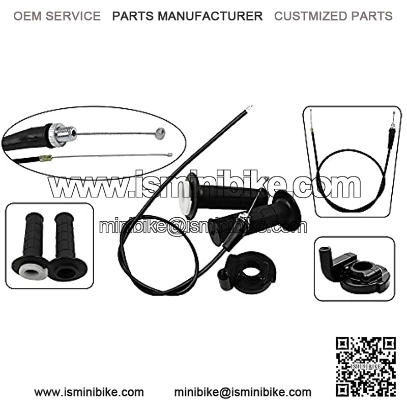 7/8" 22mm Twist Throttle Accelerator Handle Grip and Cable Throttle Clamp Set for 50cc 90cc 110cc 125cc 140cc 4-stroke Mini Bike Dirt Pit Bike Twist Throttle Cable - Image 3