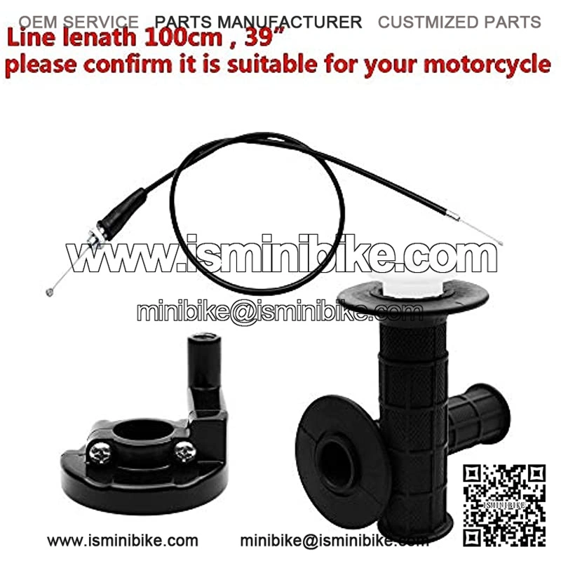 7/8" 22mm Twist Throttle Accelerator Handle Grip and Cable Throttle Clamp Set for 50cc 90cc 110cc 125cc 140cc 4-stroke Mini Bike Dirt Pit Bike Twist Throttle Cable - Image 4