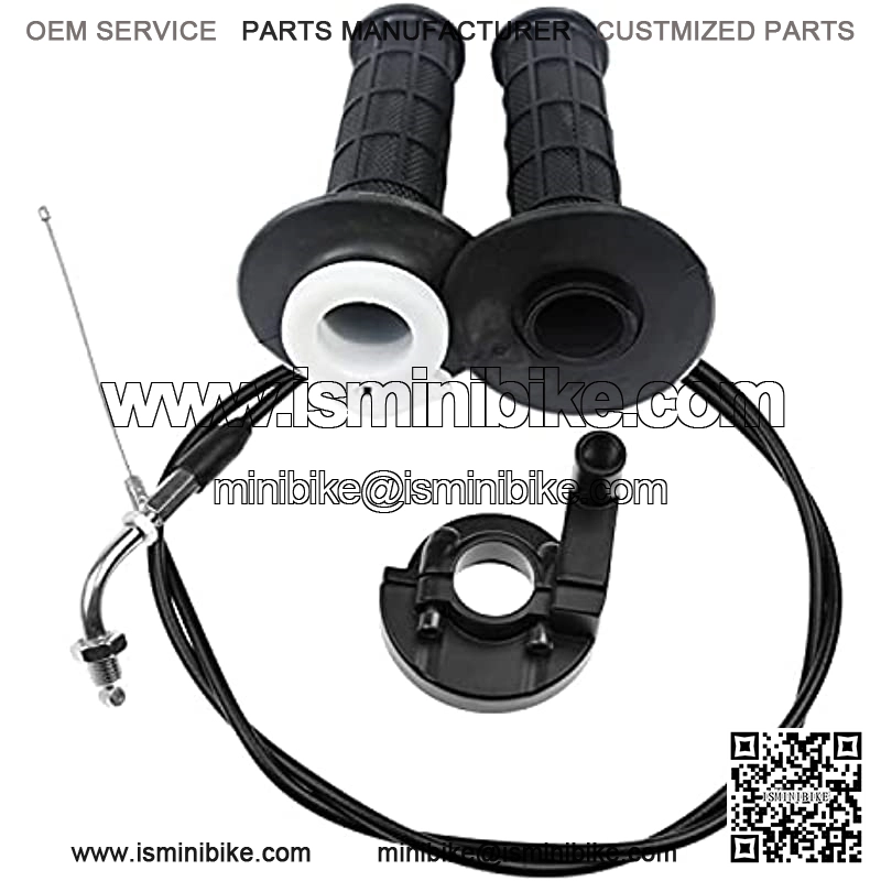 Throttle Accelerator Handle Grips and Bent Cable Set for 7/8" 22mm Bar 50cc 110cc 125cc 150cc 250cc Doodlebug Bike ATV Quad Pit Pro Trail Dirt Bike