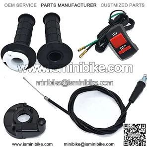 Motorcycle Grips with 1/4 Quick Fast Twist Throttle Settle/950MM Throttle Cable/Throttle Clamp/ON-OFF Switch For 7/8" 22mm Handlebar 50 110 150 250cc Mini Bike ATV Quad Dirt Pit Bike Motocross Parts