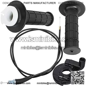 Twist Throttle Accelerator Handle Grip Cable Set for 50cc-90cc 110cc 125cc 140cc 150cc 200cc 250cc 4-Stroke Engine Pit Dirt Mini Pocket Bike ATV Quad Scooter CRF50 XR50 7/8inch 22mm Handlebar