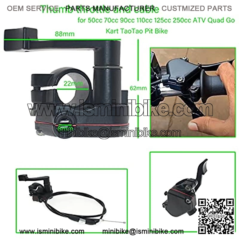 Twist throttle kit and atv Thumb throttle Kit Include Throttle handle/Twist throttle cable/Thumb throttle and Cable thumb throttle For 50 70 90 110 125 250cc of Dirtbike & Pit Bike - Image 4