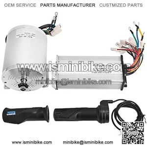 1800W Electric Brushless DC Motor Kit - 48V 5200rpm Brushless Motor with 32A Speed Controller and Throttle Grip Kit for Go Karts E-Bike Electric Throttle Motorcycle Scooter
