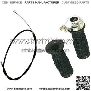 (GB) New Deluxe Twist Grips 7/8" and Throttle Cable 56" fits Mini Bike Dirt Bike Chopper + Other Models