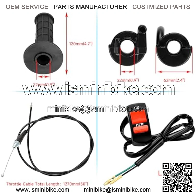 7/8" 22mm Twist Throttle Cable Handle Kit for Predator 196cc 212cc 6.5hp Coleman CT200U CT200U-EX BT200X Baja Warrior MB200 79cc 100cc CT100U CC100X Doodle Bug DB30 Motovox Mini Bike Go Kart - Image 2