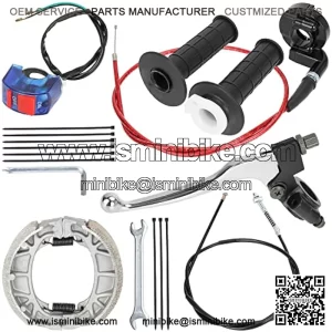 105mm Brake Shoes 22mm Twist Accelerator Handle Lever Throttle Cable Assembly Kit for Predator 212cc 196cc 6.5hp Coleman BT200X CT200U CT200U-EX Baja Warrior MB165 MB200 Trailmaster Mini Bike