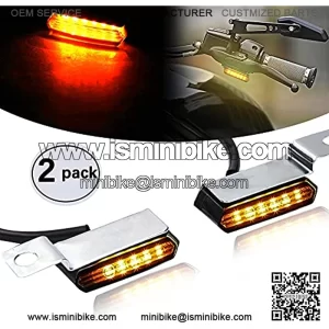 2PCS 12V Universal Motorcycle Mini Flowing LED Turn Signal Indicator Blinker Light Brake Compatible with Cafe Racer Street bike Dirt bike Cruiser