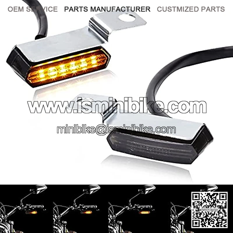 2PCS 12V Universal Motorcycle Mini Flowing LED Turn Signal Indicator Blinker Light Brake Compatible with Cafe Racer Street bike Dirt bike Cruiser - Image 2