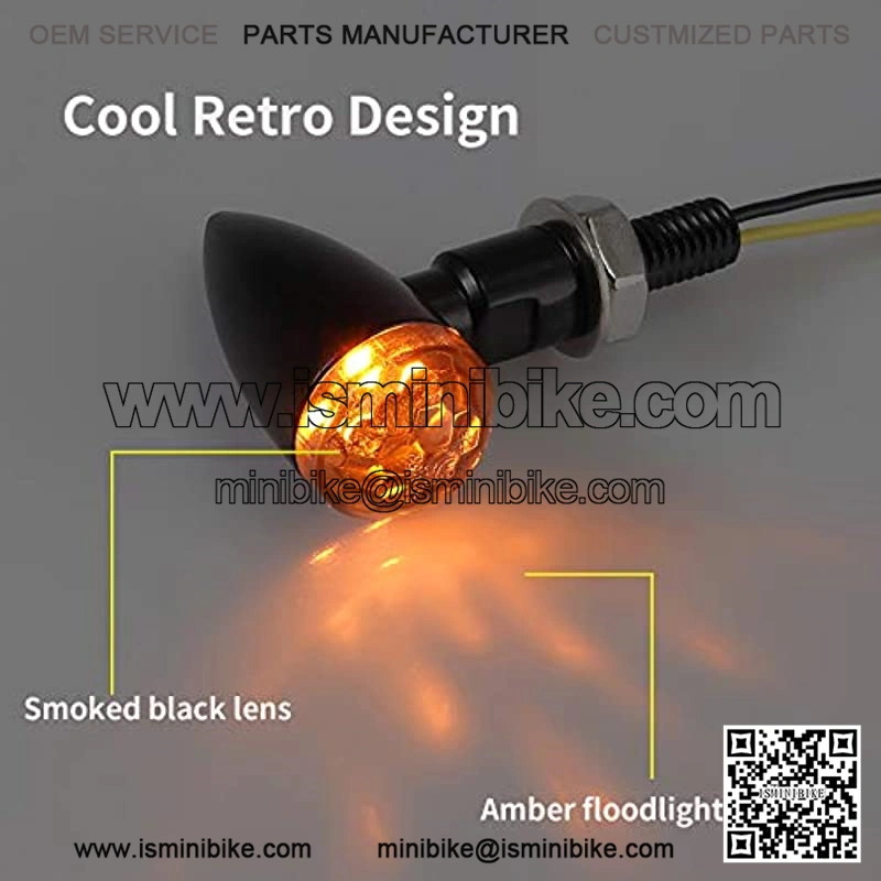 4PCS Motorcycle LED Turn Signal Indicator Amber Light Mini Bullet Shape Aluminum Motorbike Indicators Blinker Lights for M8 Motorcycles - Image 2