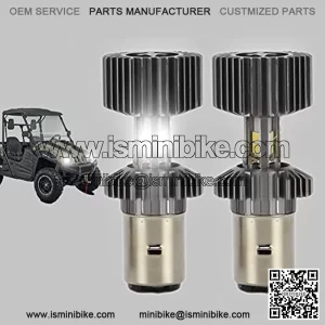 Hisun LED Headlights Lamp light For UTV ATV Massimo MSU500 MSU700 Coleman UT500 UT700 Cub Cadet Mini bike 12W BA20D White Hi/Low Beam Blubs