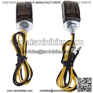 2Pcs Universal LED Black Mini Tiny Small Indicators Turn Signals Motorcycle Motor Bike for