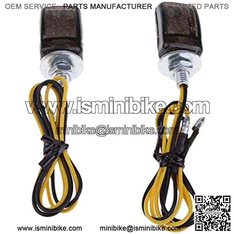 2Pcs Universal LED Black Mini Tiny Small Indicators Turn Signals Motorcycle Motor Bike for