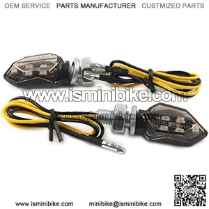 2 Pcs Motorcycle Mini Turn Signal Lights 5 LED Indicators Blinker 12V Amber Light Lamp Universal for Motorcycles, Dirt Bike, Street Bike, Motocross, Scooters, E-Bikes, Dual Sport