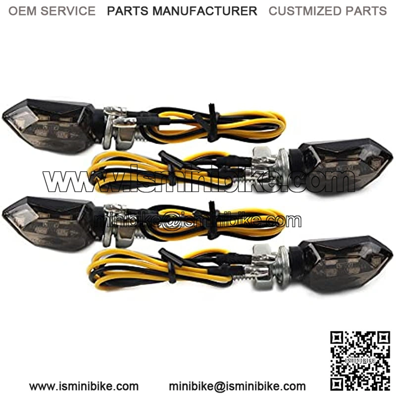 4 Pcs Motorcycle Mini Turn Signal Lights 5 LED Indicators Blinker 12V Amber Light Lamp Universal for Motorcycles, Dirt Bike, Street Bike, Motocross, Scooters, E-Bikes, Dual Sport
