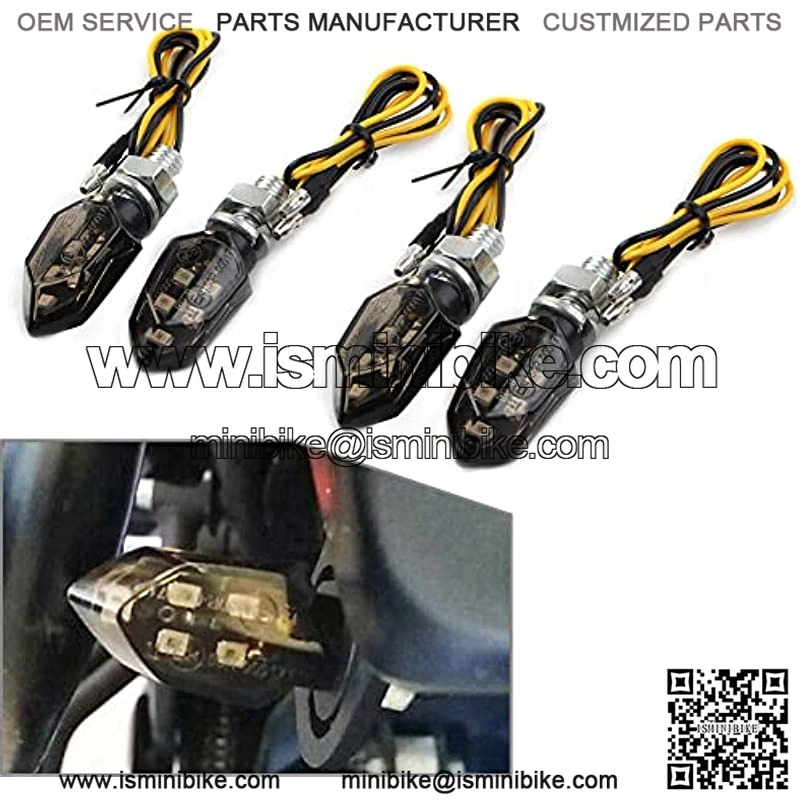 4 Pcs Motorcycle Mini Turn Signal Lights 5 LED Indicators Blinker 12V Amber Light Lamp Universal for Motorcycles, Dirt Bike, Street Bike, Motocross, Scooters, E-Bikes, Dual Sport - Image 5