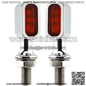 LED Turn Signal Light Mini Motorcycle Blinkers Indicator Running Light Lamp Chrome Lens Universal For Harley Touring Dyna Sportster XL Cafe Racer