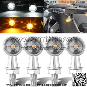 4X Mini Motorcycle LED Bullet Turn Signal Indicator Light For Bobber Cafe Racer