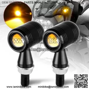 2X Motorcycle Bike Bullet CNC Mini LED Turn Signal Indicator Blinker Light Amber